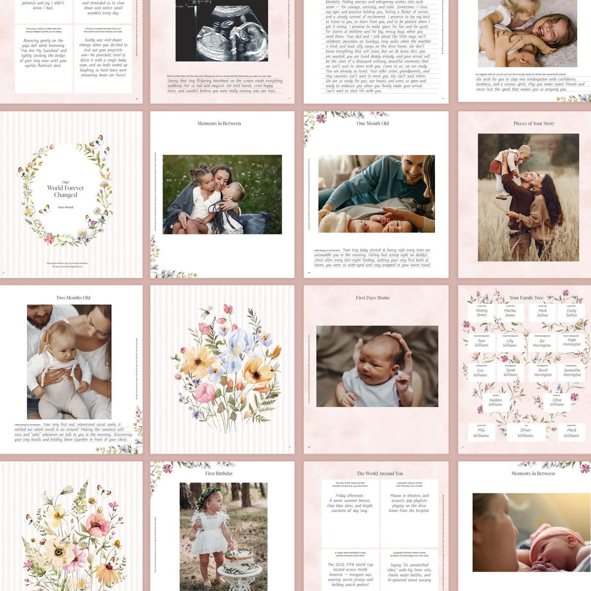 Petal & Bloom Baby Memory Book (0–5 Years)