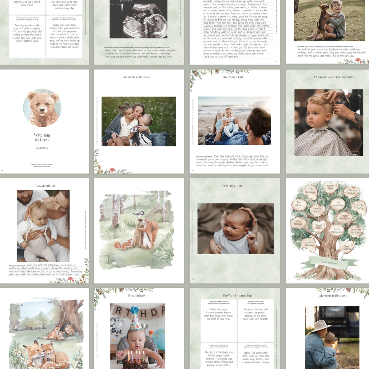 Woodland Baby Memory Book (0–5 Years)