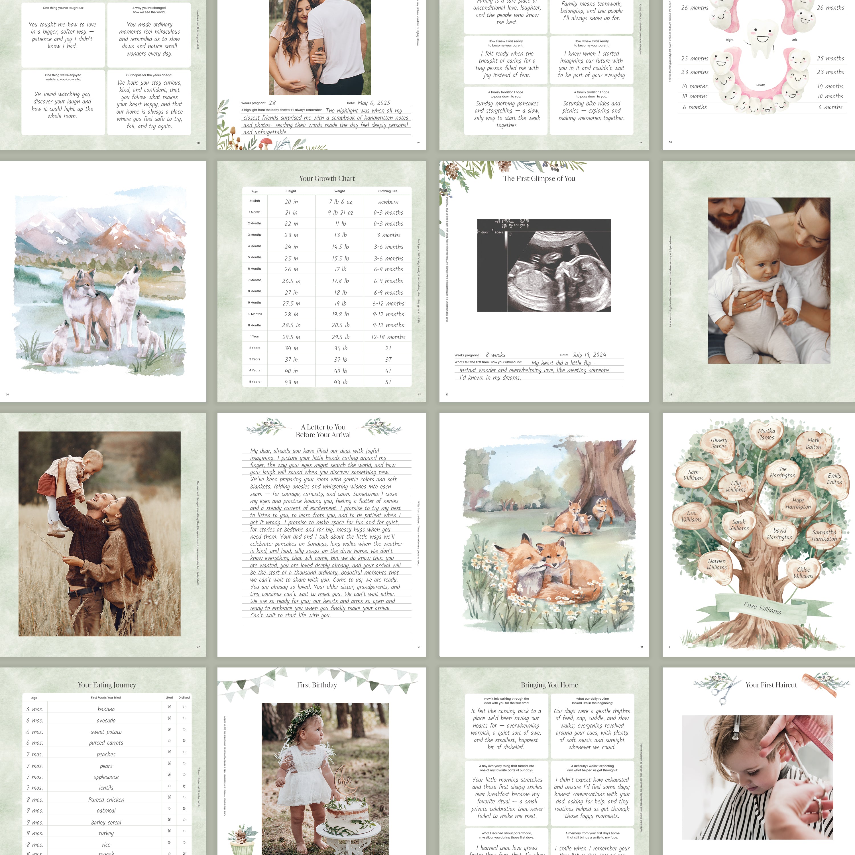 Forest Baby Memory Book (0–5 Years)