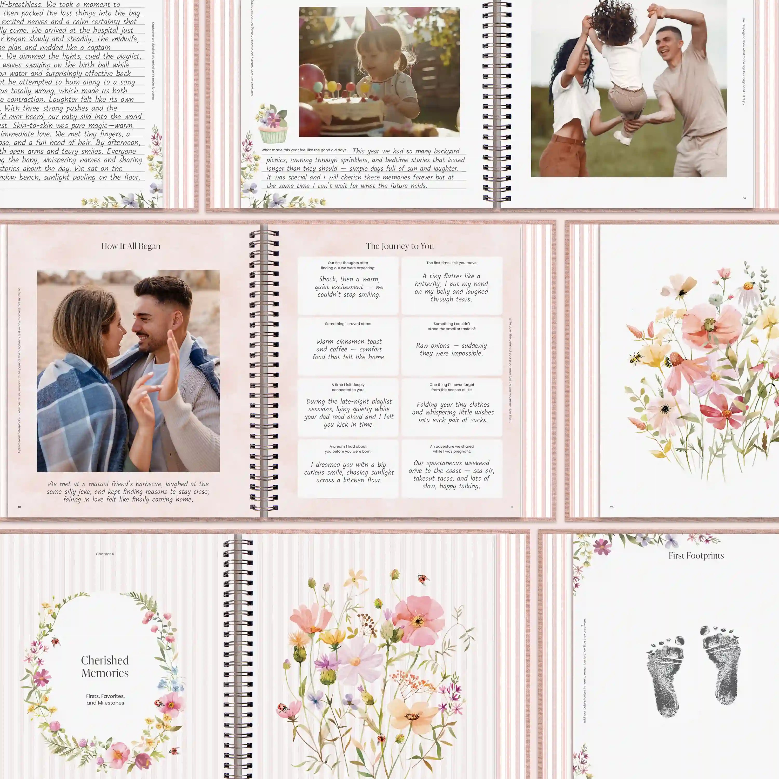 Florals Baby Memory Book (0–5 Years)