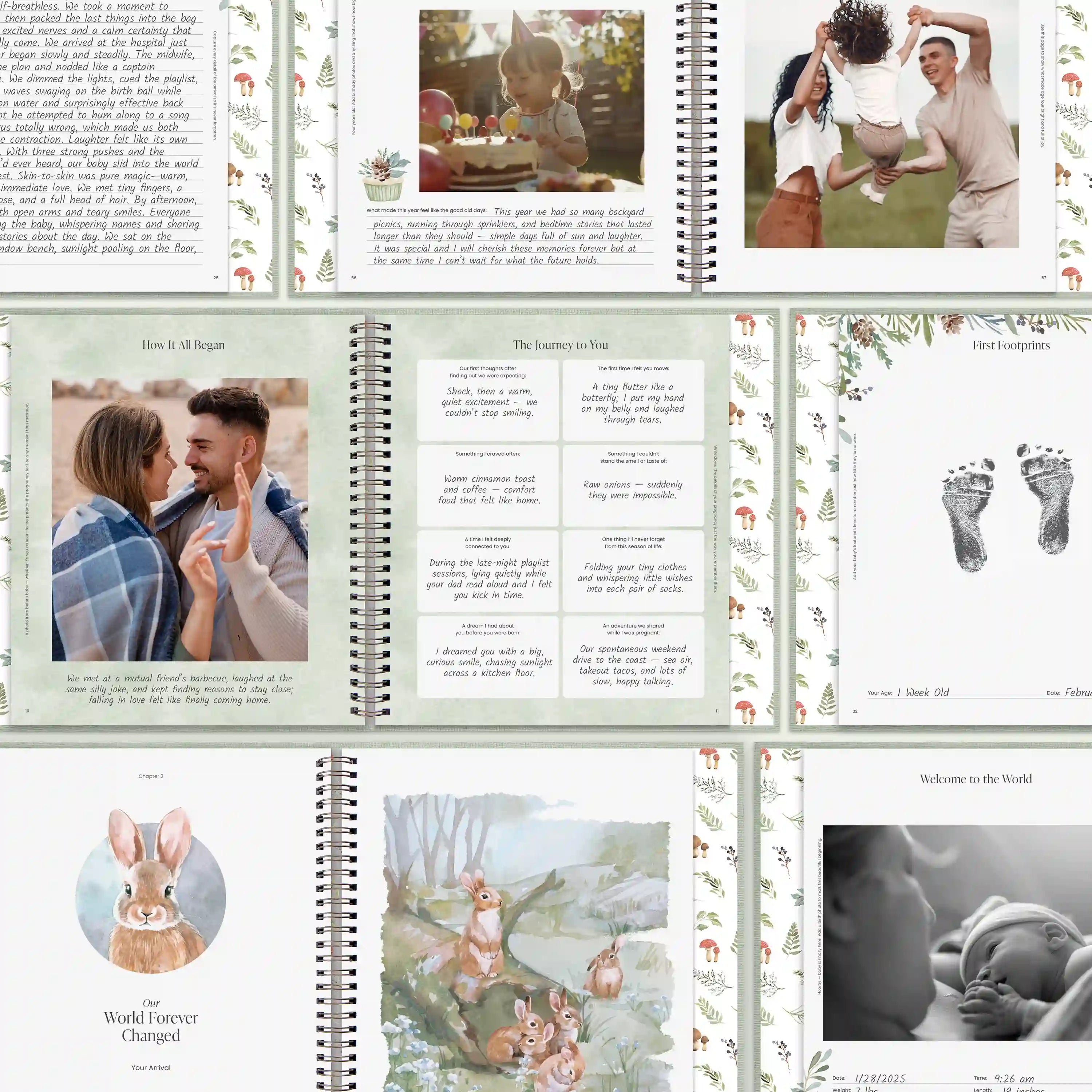 Forest Baby Memory Book (0–5 Years)