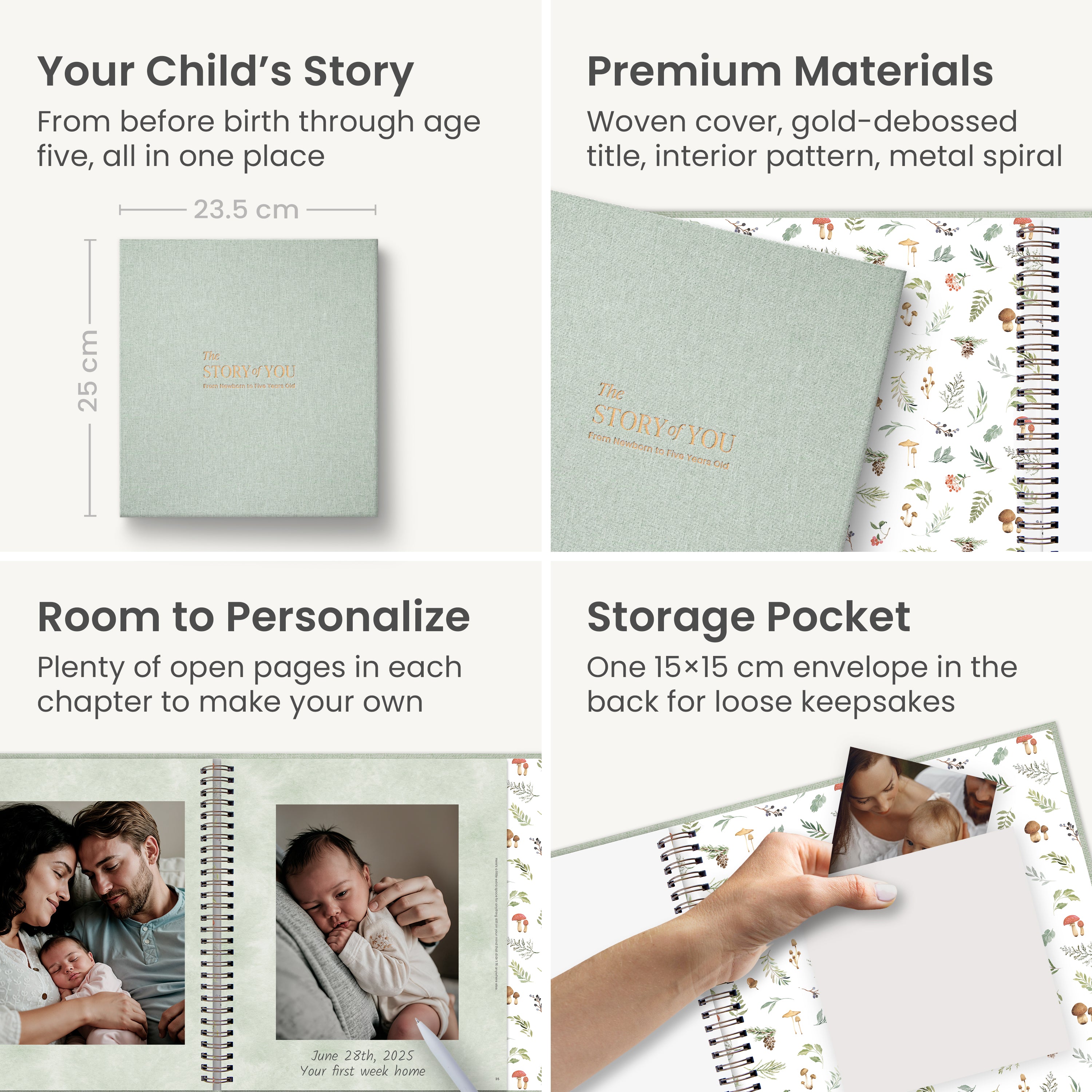 Forest Baby Memory Book (0–5 Years)