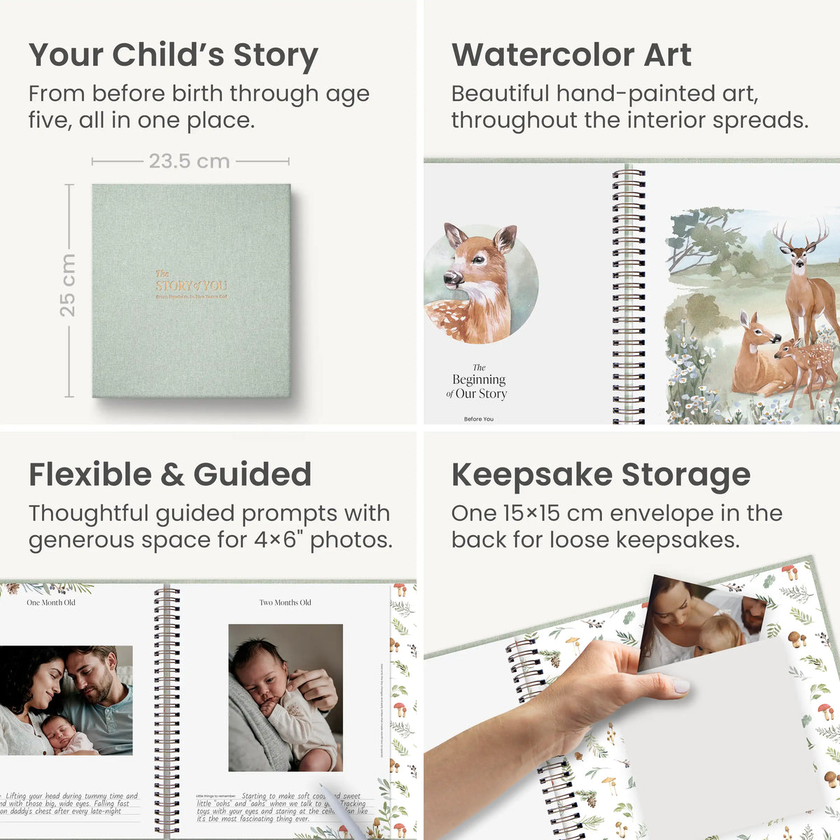 Woodland Baby Memory Book (0–5 Years)
