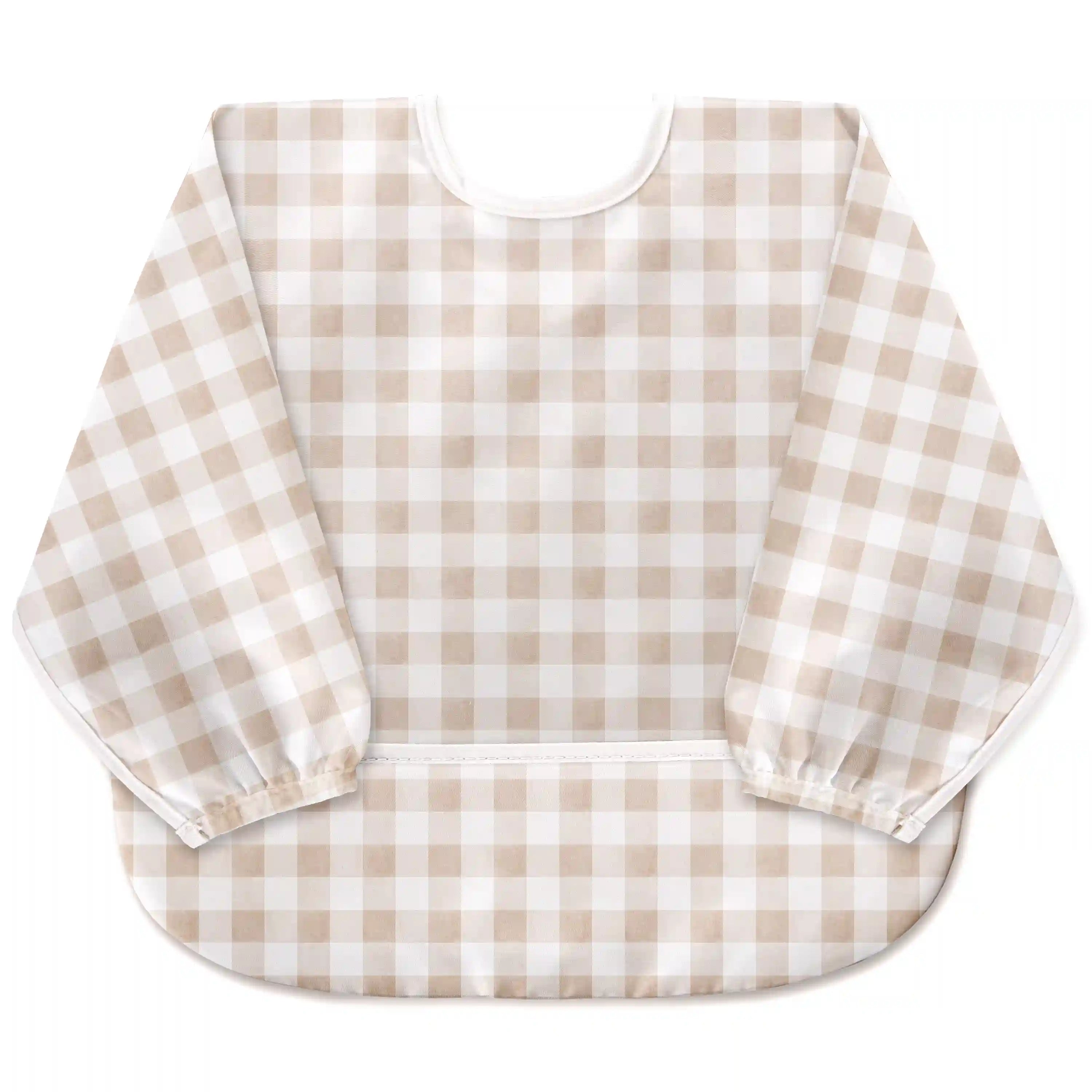 Gingham Waterproof Sleeved Bib